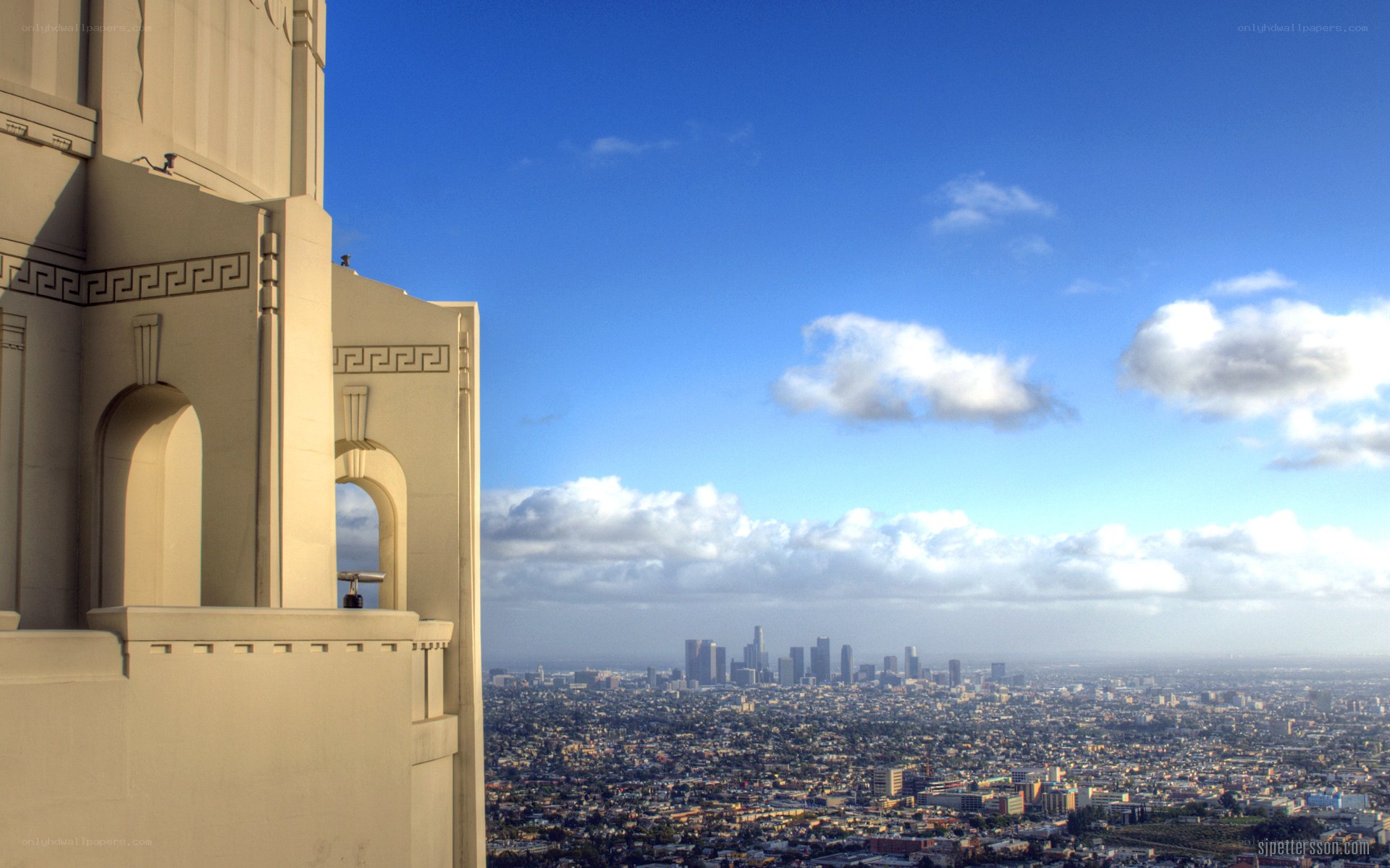 Los Angeles skyline from tower