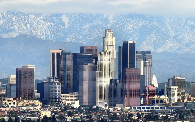 Los Angeles Skyline — Gray, Dramatic