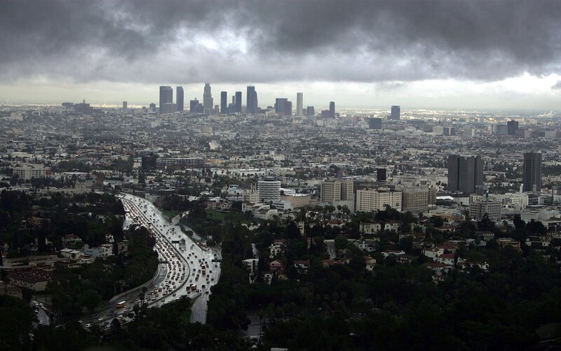 Los Angeles Skyline — Gray, Overcast, Photograph