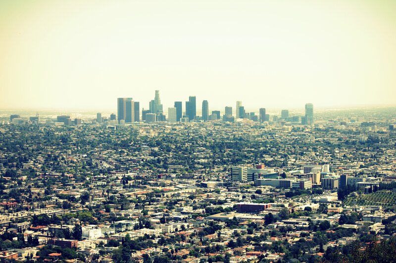 Los Angeles Skyline — Green, Hazy