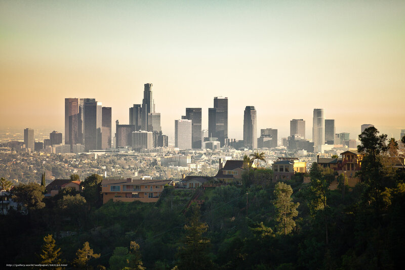 Los Angeles Skyline — Green, Serene