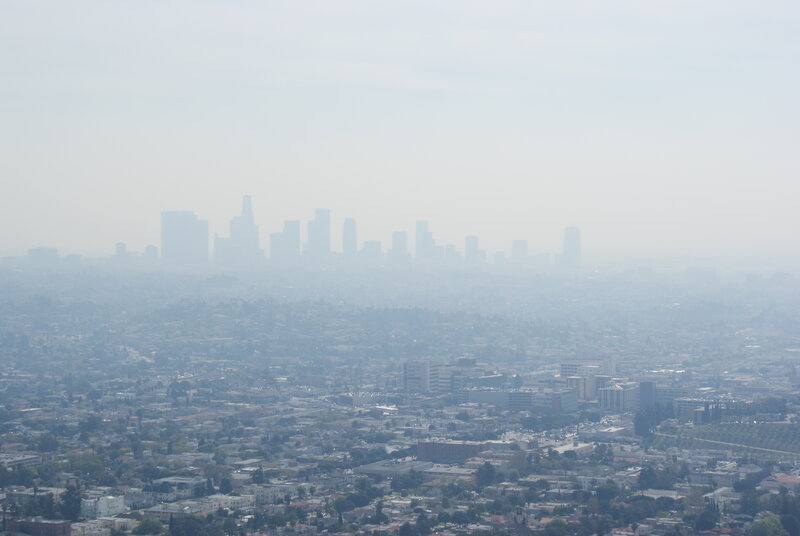 Los Angeles skyline on a hazy day