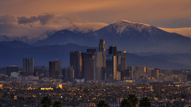 Los Angeles Skyline — Orange, Dramatic