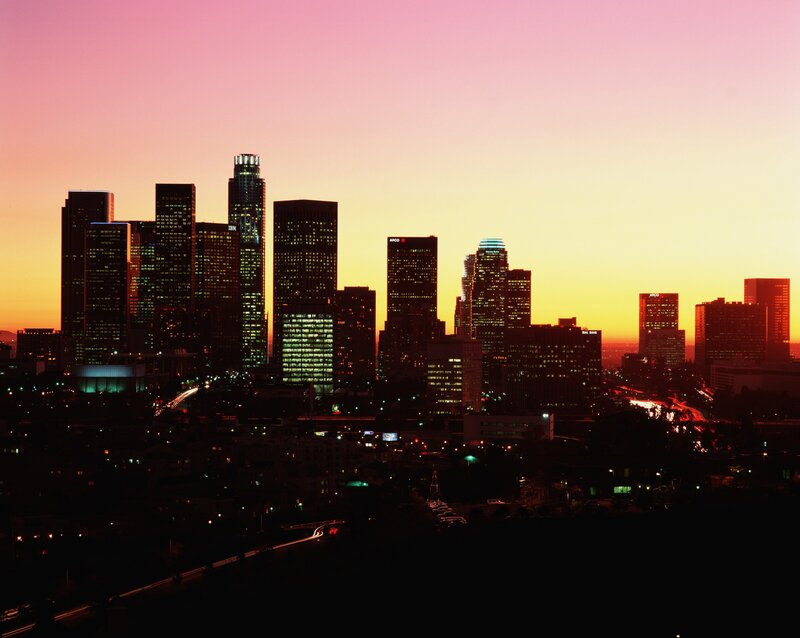 Los Angeles Skyline — Pink, Dramatic