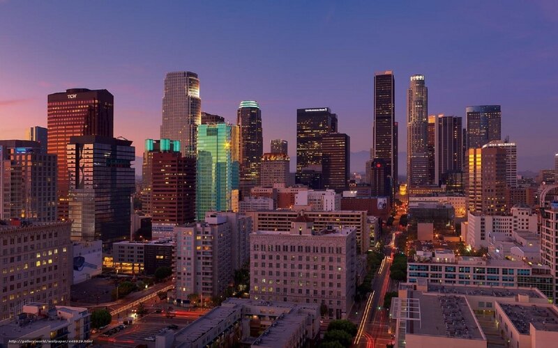 Los Angeles Skyline — Purple, Calm