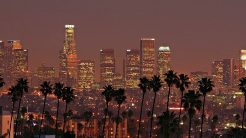 Los Angeles Skyline — Purple, Dramatic