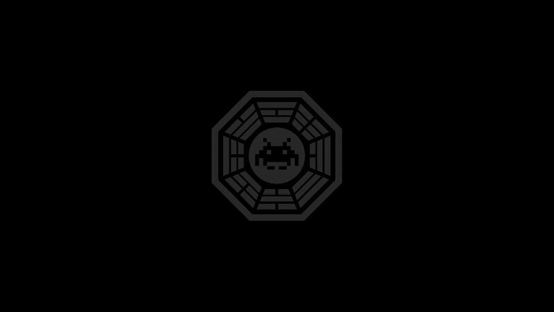 Lost symbol with pixelated alien