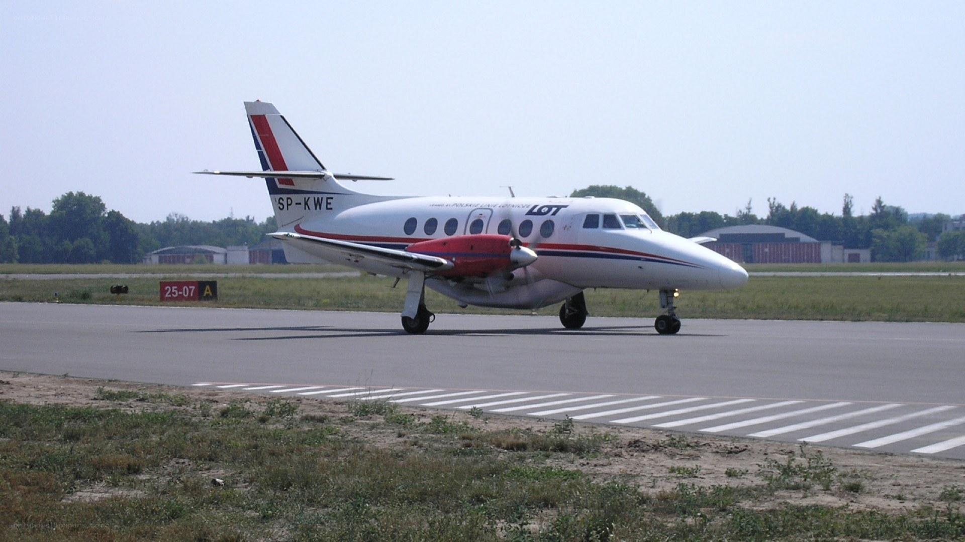 LOT aircraft on runway