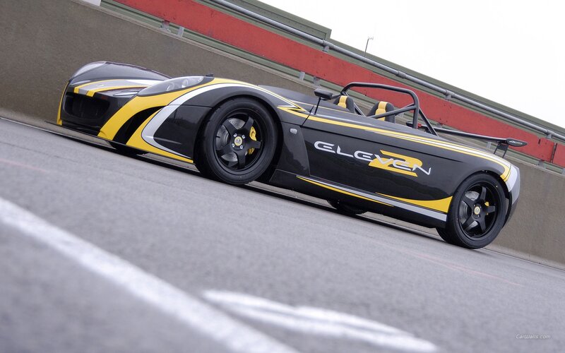 Lotus Elise race car on track