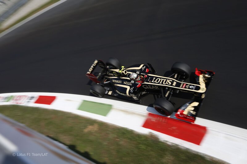 Lotus F1 car on track