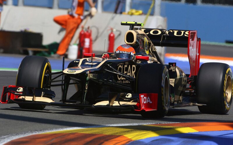 Lotus F1 race car on track