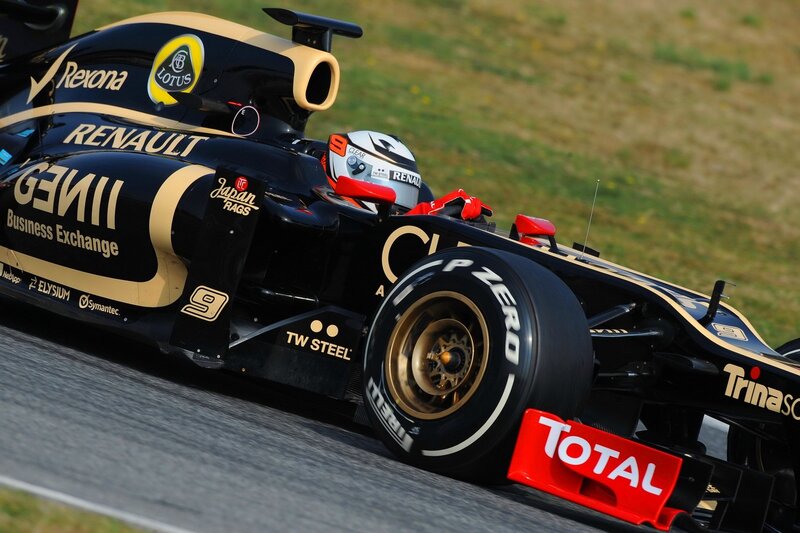 Lotus F1 race car on track