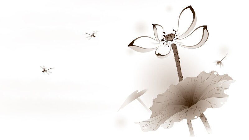 Lotus Flower and Dragonflies