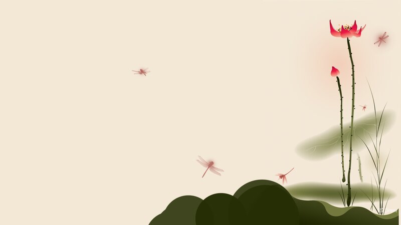 Lotus Flowers and Dragonflies