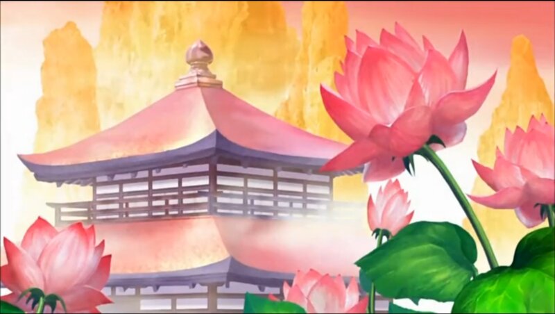 Lotus Flowers and Pagoda