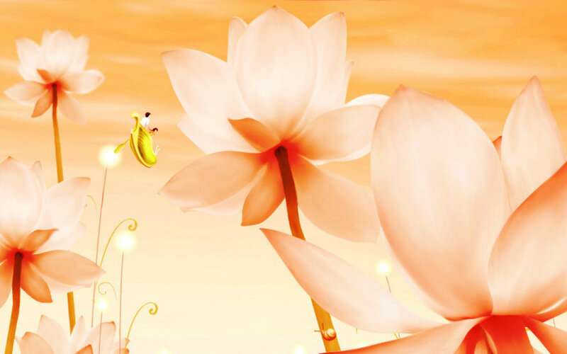 Lotus Flowers with Banana