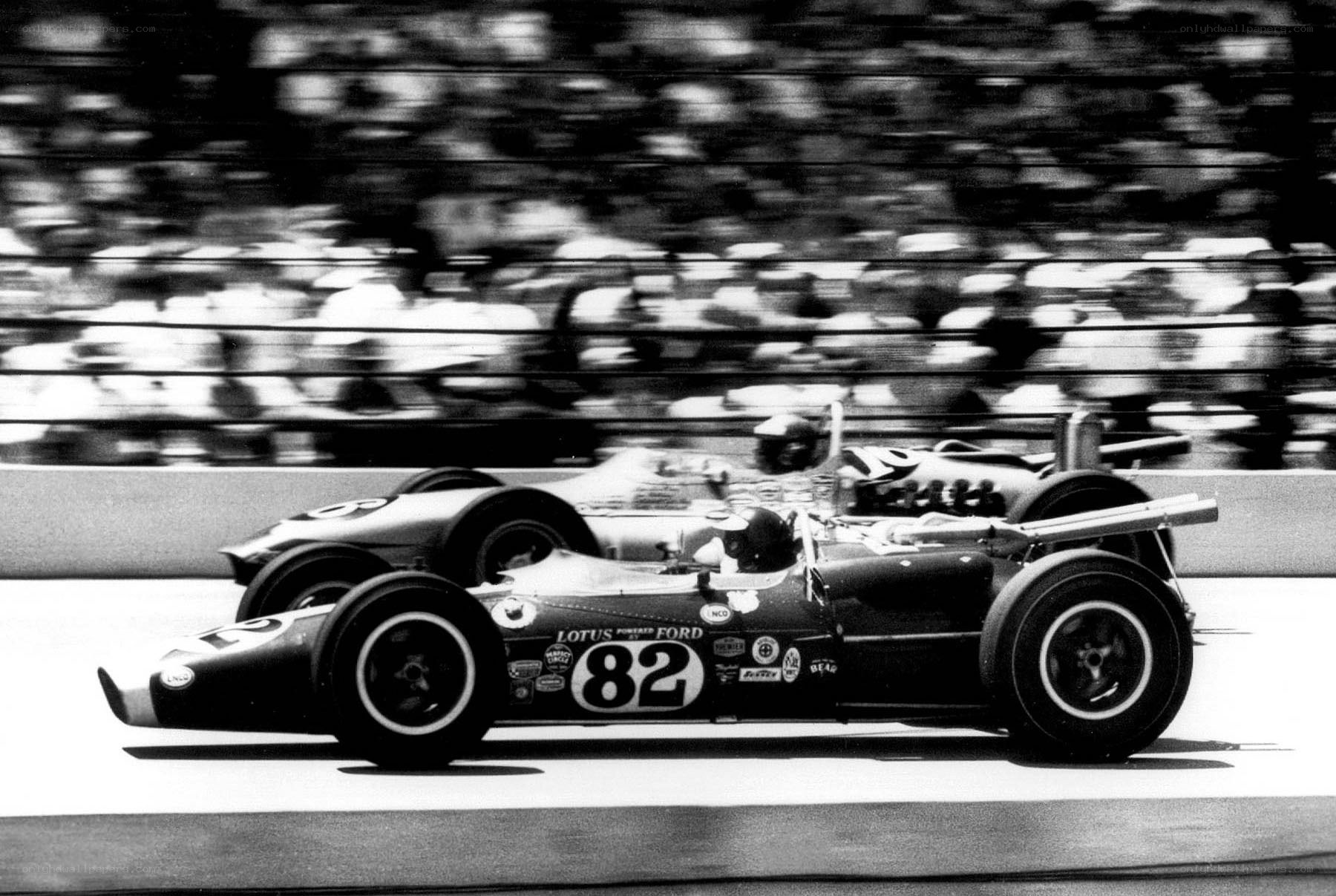 Lotus Ford racing car on track