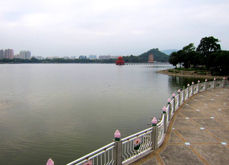 Lotus Pond with Pagodas