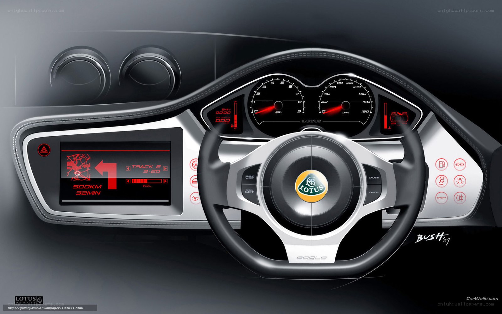 Lotus sports car dashboard