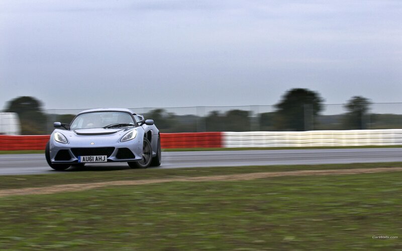 Lotus sports car on a racetrack