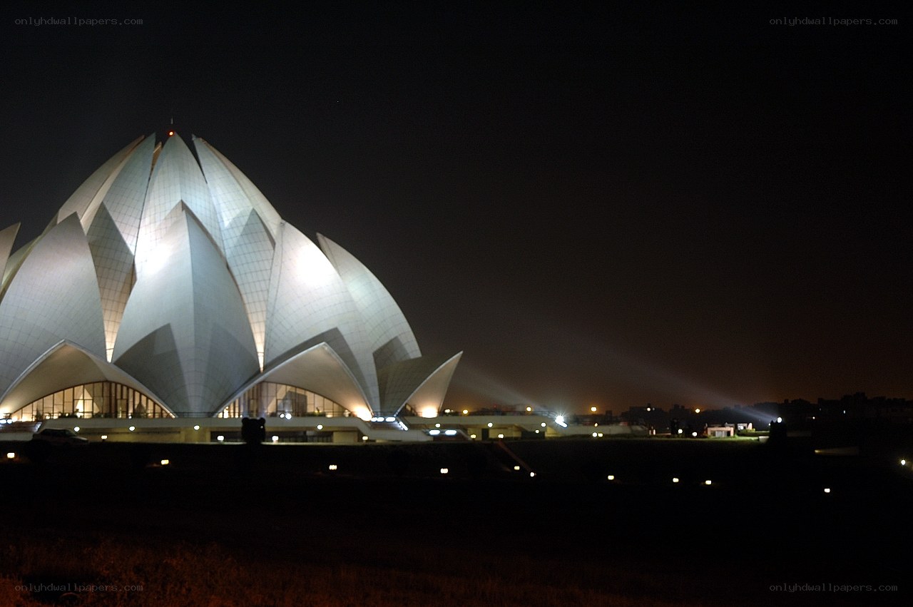 Lotus Temple at night