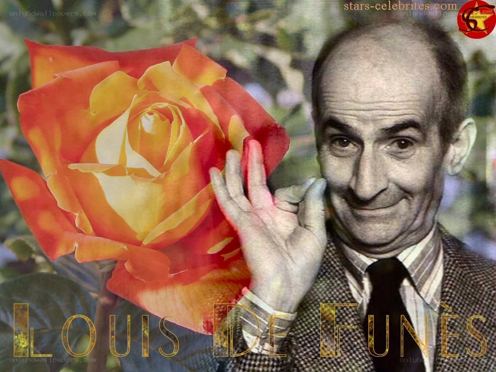 Louis de Funès with a rose