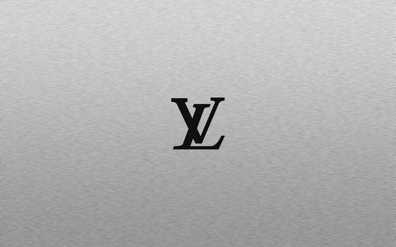 Louis Vuitton logo on metal