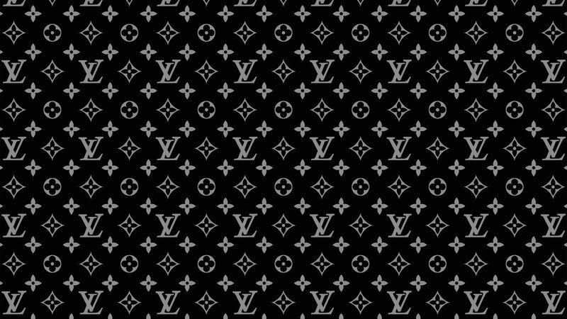 Louis Vuitton Monogram Pattern — Black, Minimalist