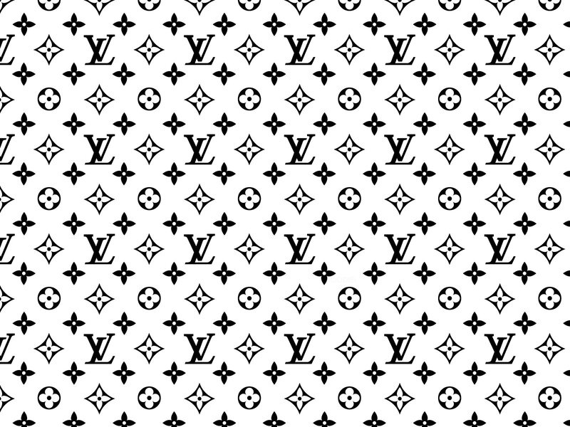Louis Vuitton Monogram Pattern — Black, Neutral, Vector Art