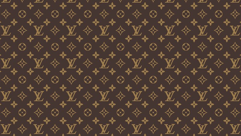 Louis Vuitton Monogram Pattern — Brown, Neutral, Vector Art
