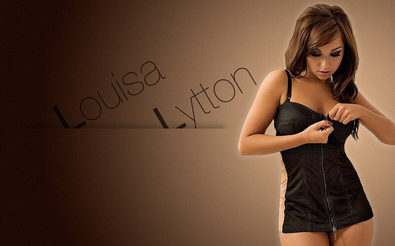 Louisa Lytton in black dress