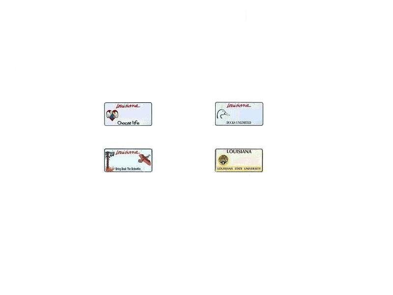 Louisiana license plate designs