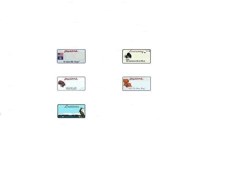 Louisiana license plate designs