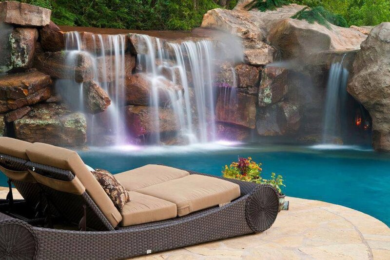 Lounge Chair by Pool — Blue