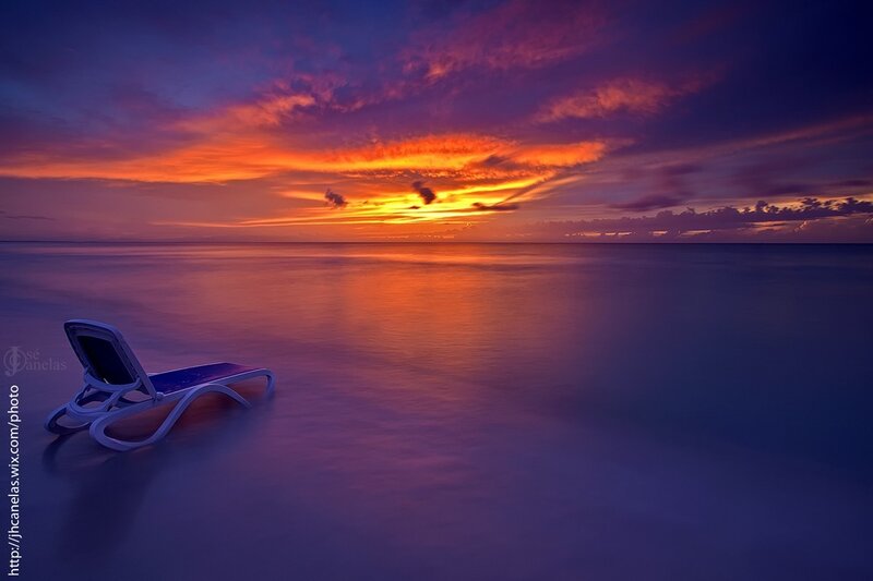 Lounge Chair on Beach — Purple