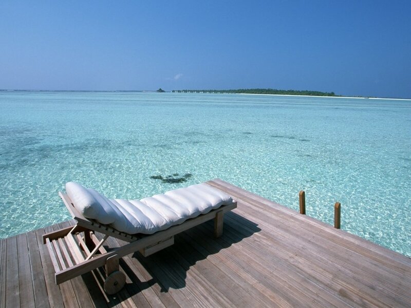 Lounge Chair on Deck — Blue