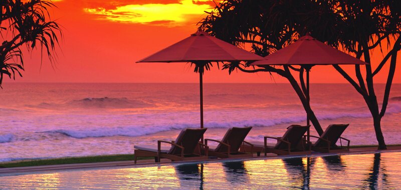 Lounge Chairs at Sunset — Red