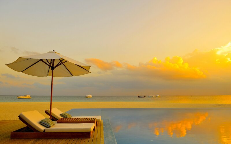Lounge Chairs at Sunset