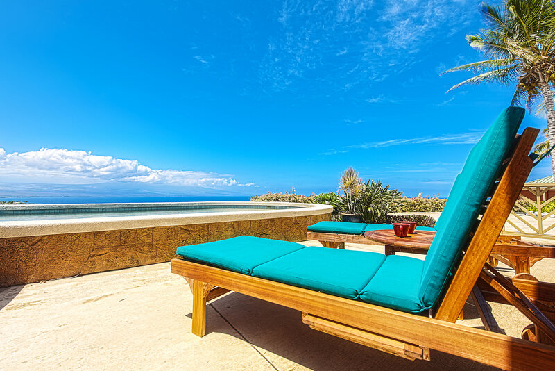 Lounge Chairs by Pool — Blue