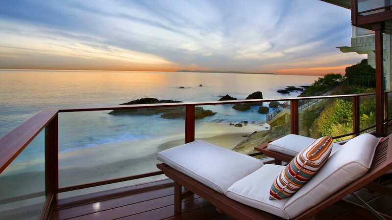 Lounge Chairs on Balcony — Blue, Serene