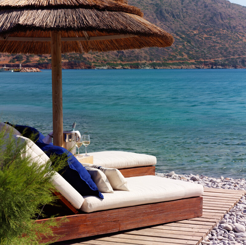 Lounge Chairs on Beach