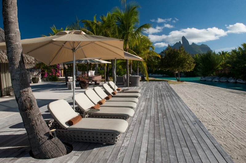 Lounge Chairs on Deck — Blue, Serene