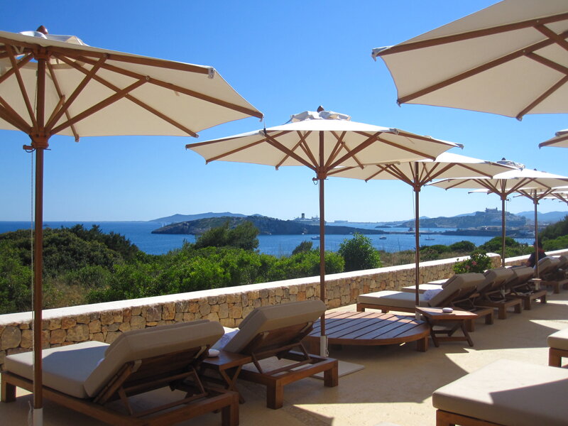 Lounge Chairs on Terrace — Blue, Serene