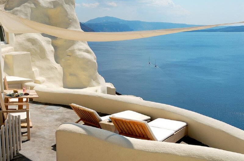 Lounge Chairs on Terrace — Blue