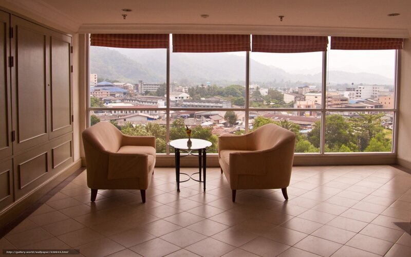 Lounge with city view