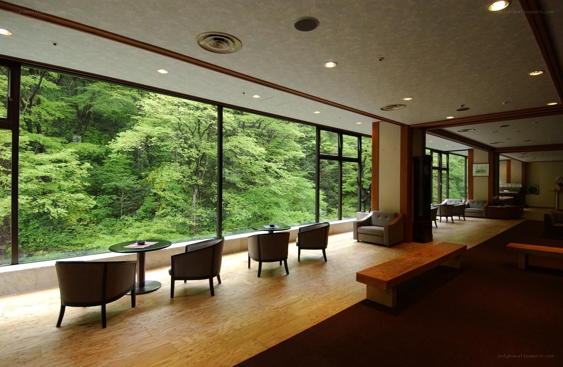 Lounge with forest view