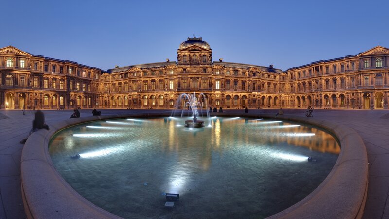 Louvre Courtyard at Dusk — Blue