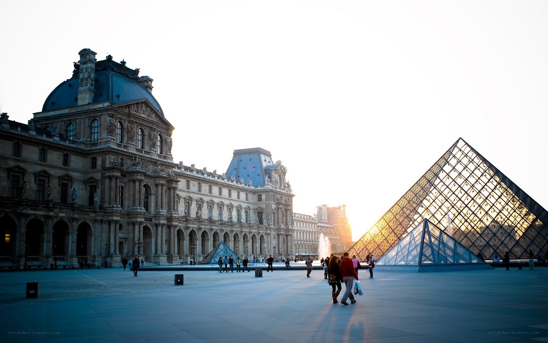 Louvre Museum at sunset