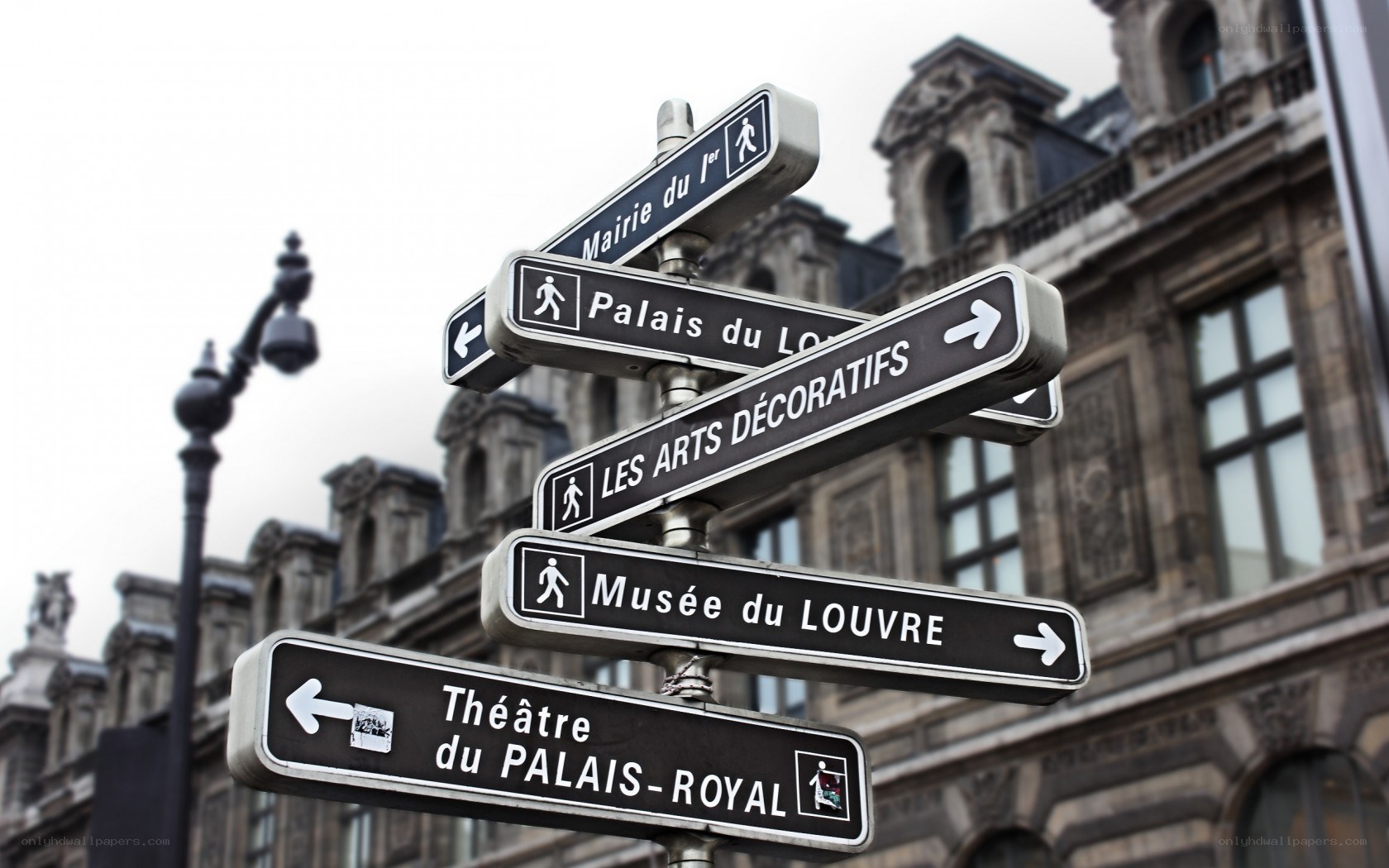 Louvre Museum directional signs