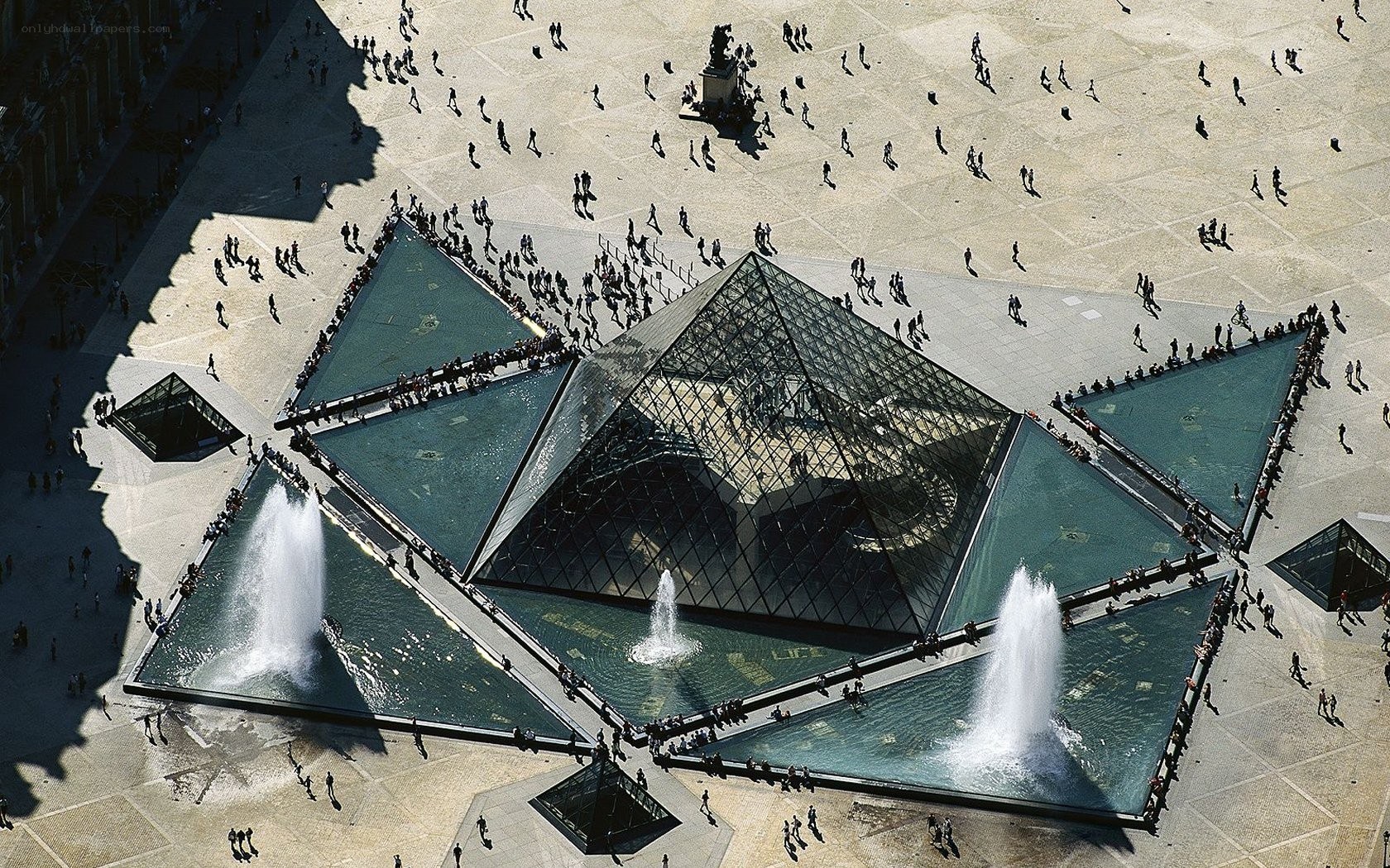 Louvre Pyramid aerial view